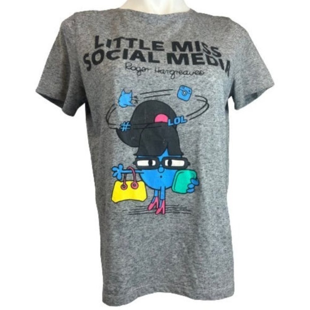 Little Miss Social Media Grey T-Shirt Size: 10